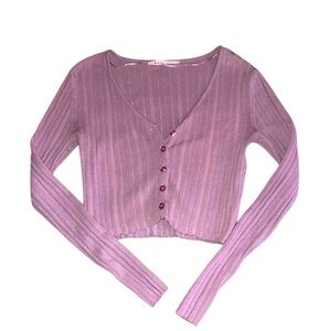 Bluenotes - purple ribbed long sleeve top